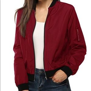 Red bomber jacket coat